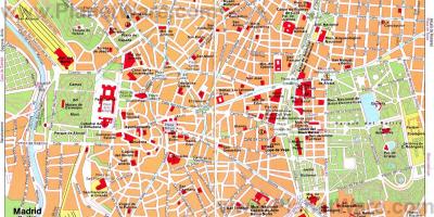 Mapa z burgundska street Madrid, Španielsko