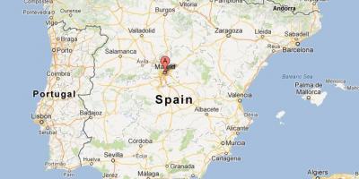 Mapa Španielska ukazuje Madrid