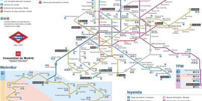 Madrid stanice metra mapu