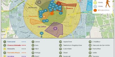 Mapu Madridu nakupovanie