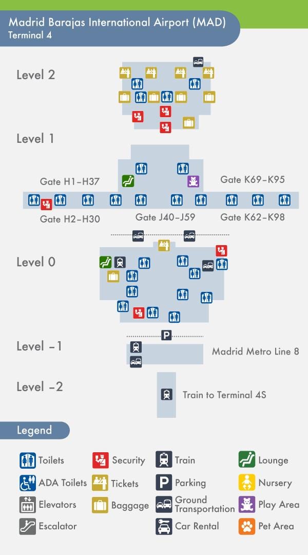 Madrid terminál 4 mapu