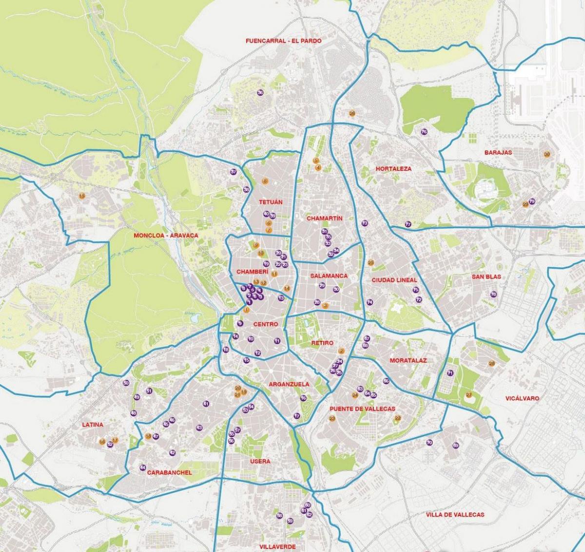 mapu Madridu barrios