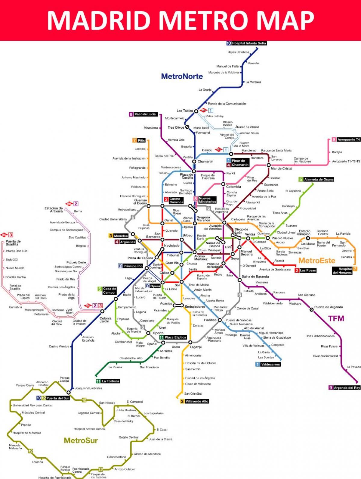 metro de Madrid mapu