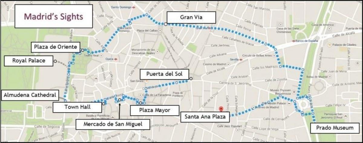 Madrid pešej mapu