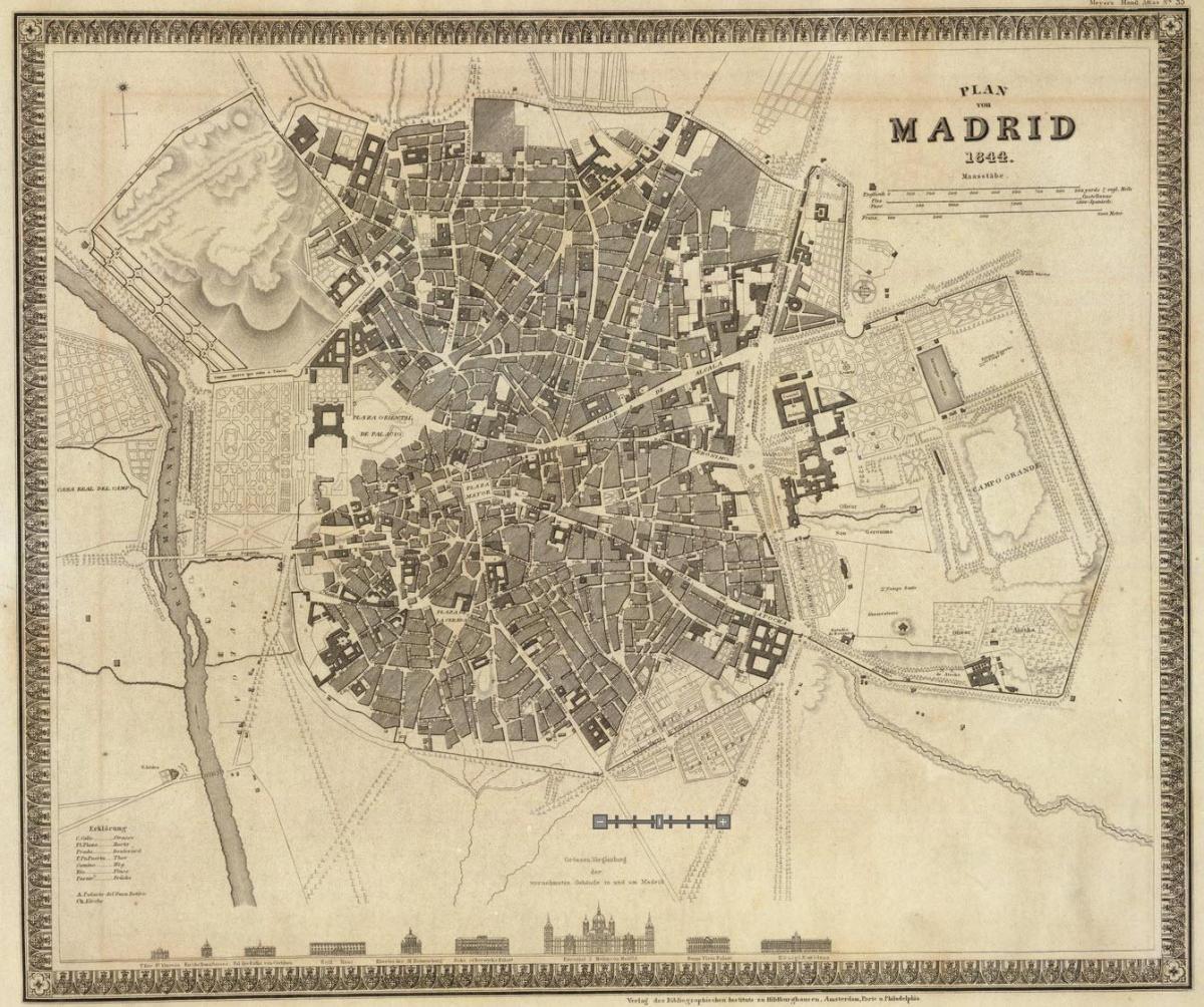 mapu Madridu staré mesto