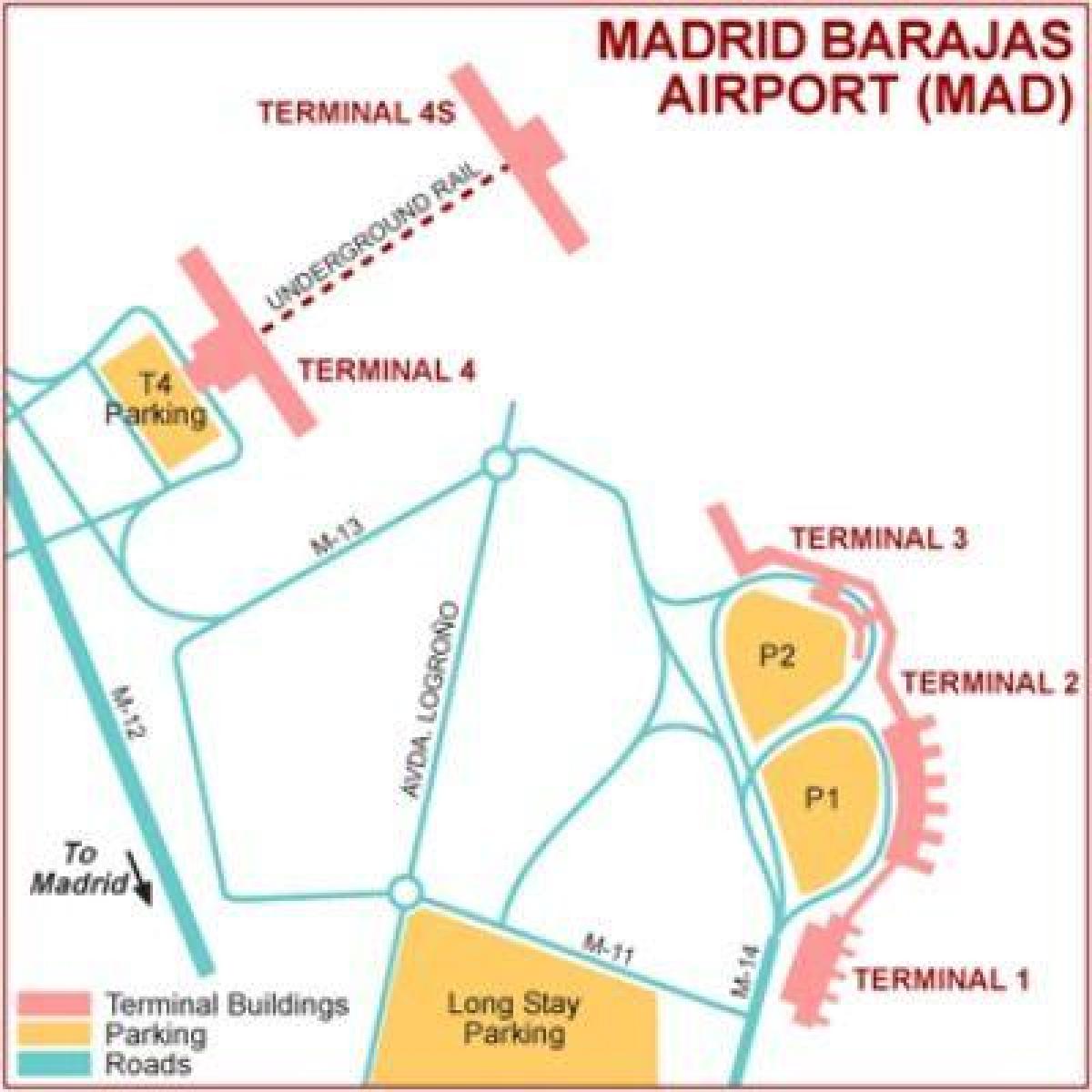 Madrid airport terminal mapu