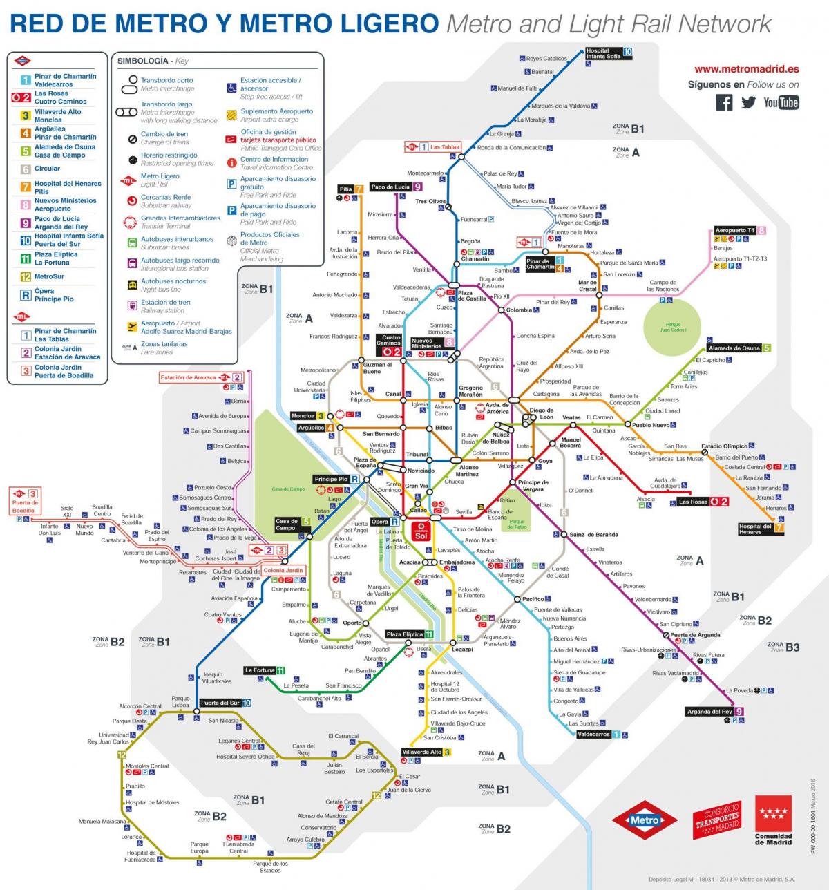 mapu Madridu verejnej dopravy