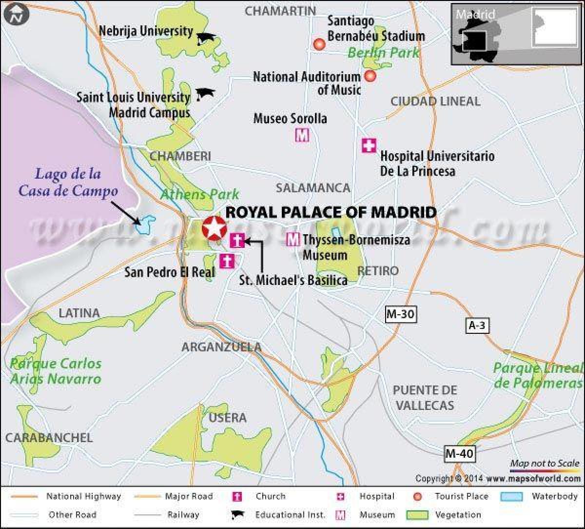 mapa real Madrid miesto