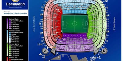 Santiago bernabeu štadión mapu