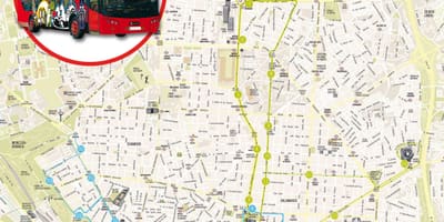 Madrid poznávacie autobusové mapu