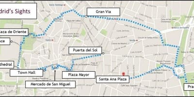 Madrid pešej mapu